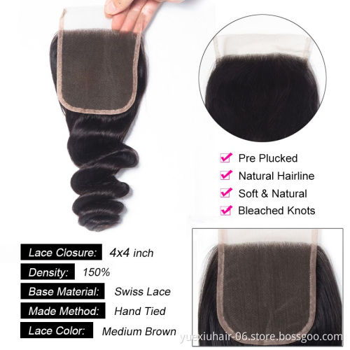 Cheap Wholesa Silky Thicky High Grade 1 donor 100% Virgin Brazilian Human Hair Bundles with Lace Closure for Black Women